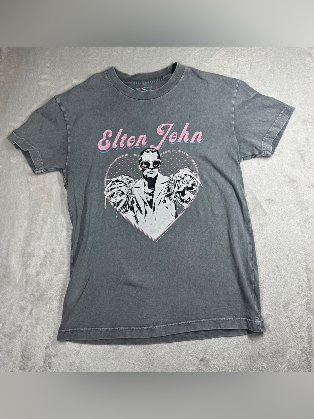 Abercrombie & Fitch for The Trevor Project Grey Elton John Sparkle T-Shirt Small